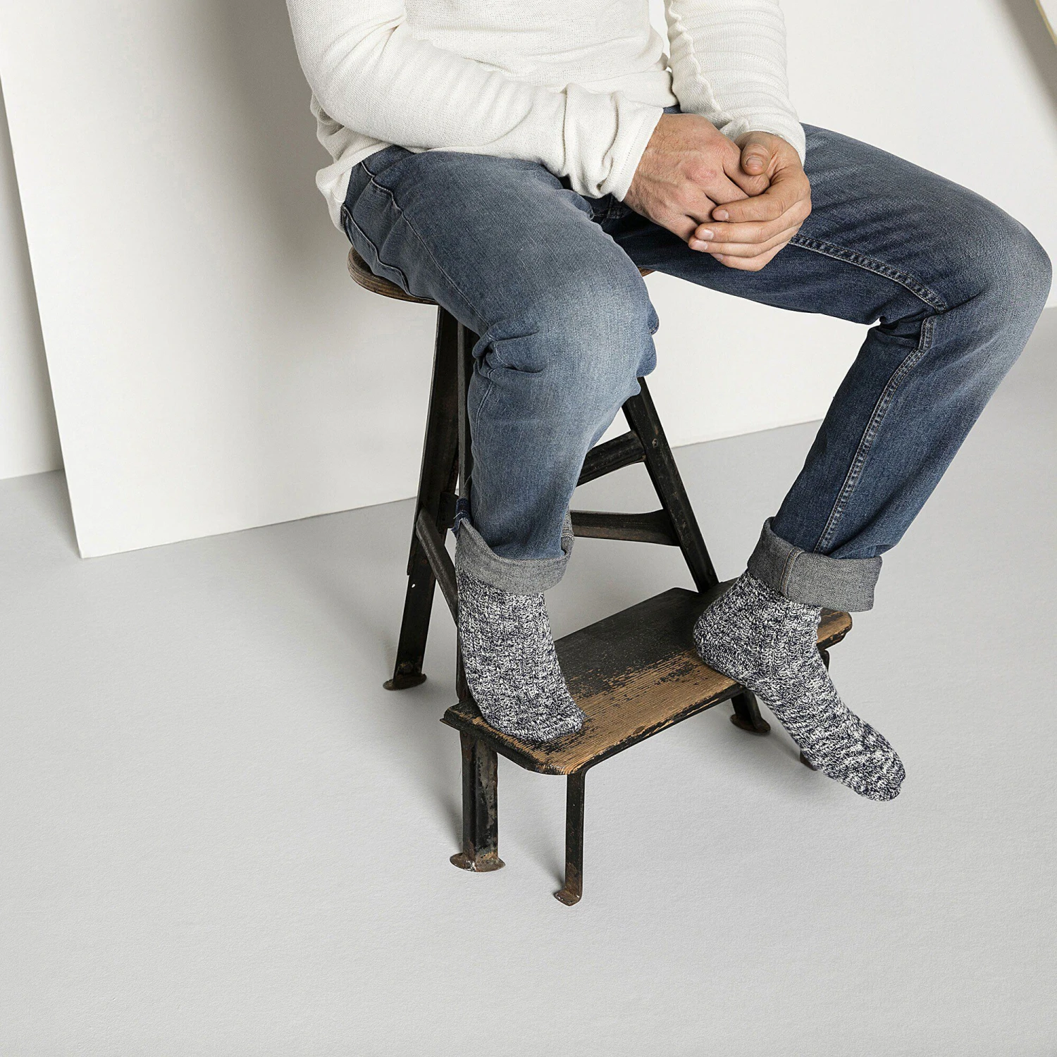 Birkenstock Cotton Slub Men Cotton-Polyamide-Elastane Blue/White 6 Birkenstock Cotton Slub Men Cotton-Polyamide-Elastane Blue/White - Image 6