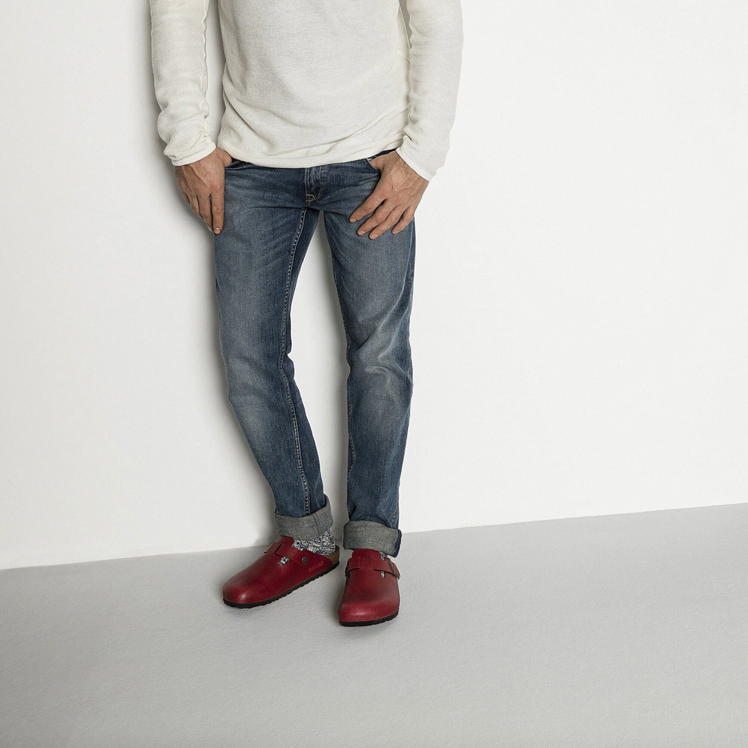 Birkenstock Cotton Slub Men Cotton-Polyamide-Elastane Blue/White 5 Birkenstock Cotton Slub Men Cotton-Polyamide-Elastane Blue/White - Image 5