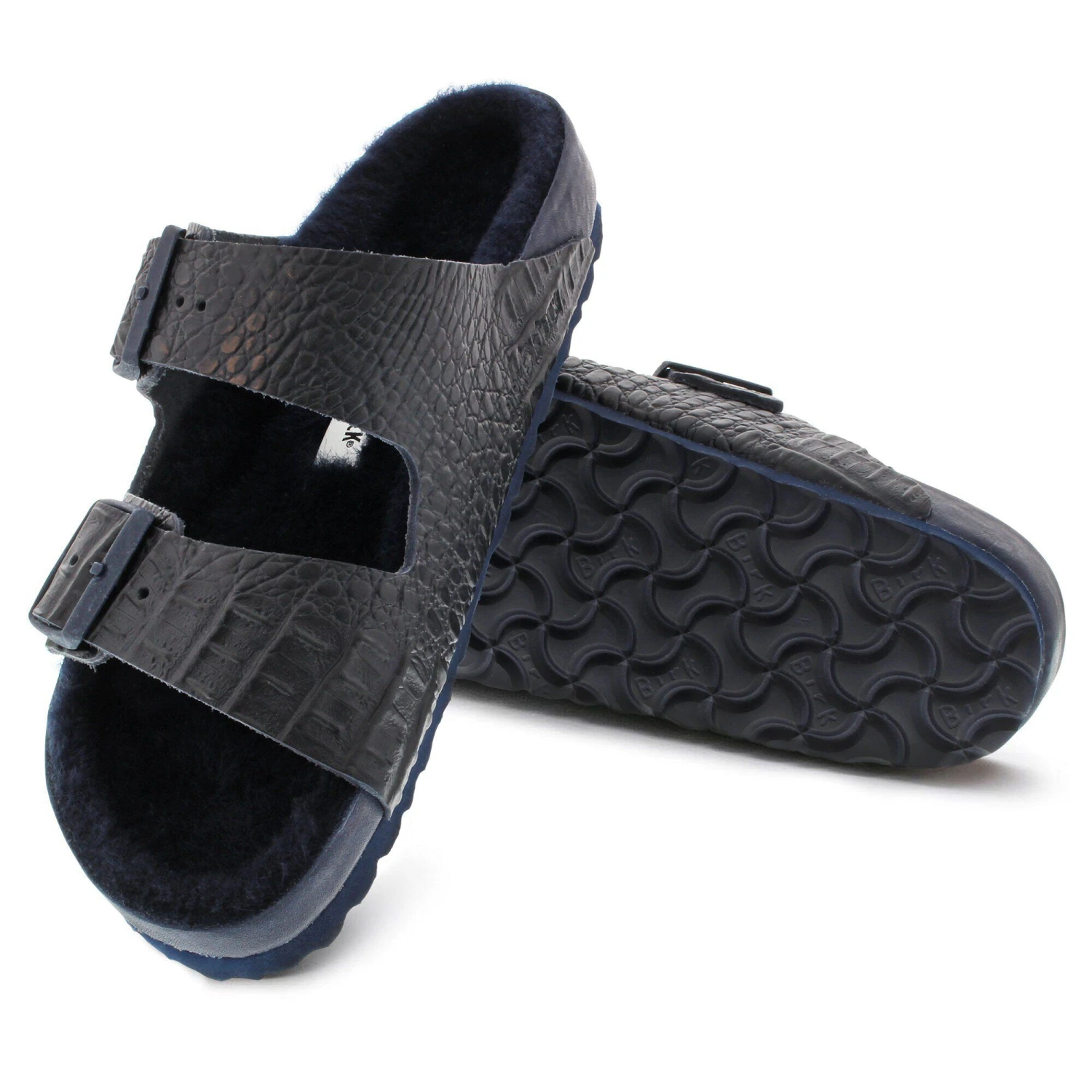 Birkenstock Arizona Leather Croco Navy 3 Birkenstock Arizona Leather Croco Navy - Image 3