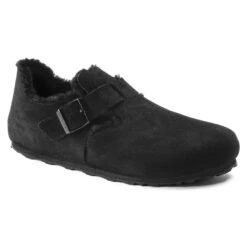 Birkenstock London Shearling Suede Leather Black