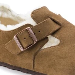 Birkenstock London Shearling Suede Leather Dark Tea -Birkenstock Sale Store 1014963 detail 1