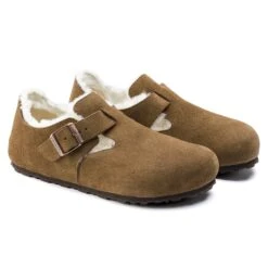 Birkenstock London Shearling Suede Leather Dark Tea -Birkenstock Sale Store 1014963 pair