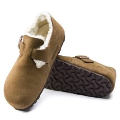 Birkenstock London Shearling Suede Leather Dark Tea -Birkenstock Sale Store 1014963 sole