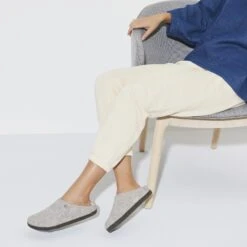 Birkenstock Zermatt Shearling Wool Felt Light Gray -Birkenstock Sale Store 1015086 f look f