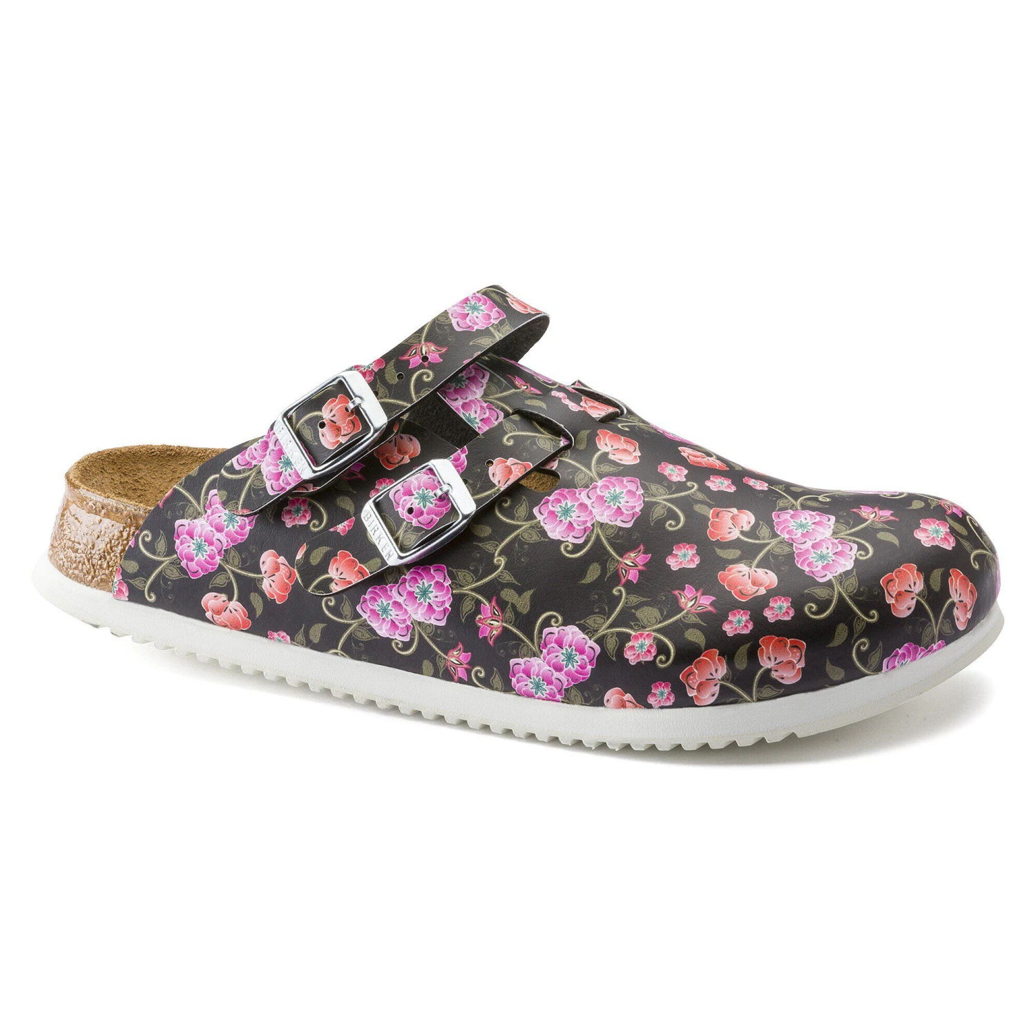 Birkenstock Kay SL Birko-Flor Blooming Roses Black 1 Birkenstock Kay SL Birko-Flor Blooming Roses Black