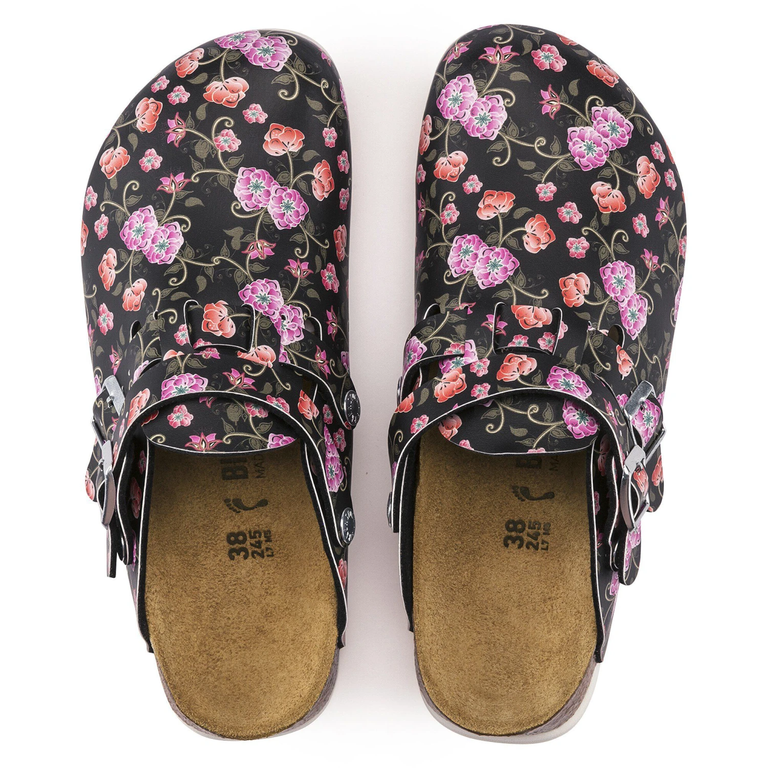 Birkenstock Kay SL Birko-Flor Blooming Roses Black 2 Birkenstock Kay SL Birko-Flor Blooming Roses Black - Image 2