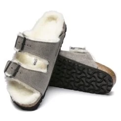Birkenstock Arizona Shearling Suede Leather Stone Coin -Birkenstock Sale Store 1017403 sole