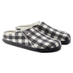 Birkenstock Zermatt Shearling Wool Felt Plaid White -Birkenstock Sale Store 1017543 pair