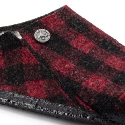 Birkenstock Zermatt Shearling Wool Felt Plaid Red -Birkenstock Sale Store 1017544 detail 1