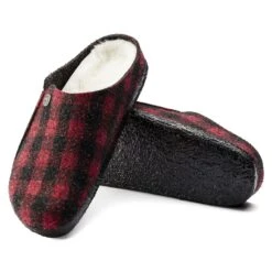 Birkenstock Zermatt Shearling Wool Felt Plaid Red -Birkenstock Sale Store 1017544 sole