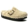 Boston Big Buckle Flex Platform Shearling Teddy Eggshell