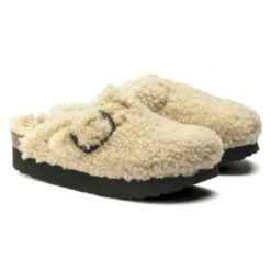 Boston Big Buckle Flex Platform Shearling Teddy Eggshell -Birkenstock Sale Store 1017677 pair