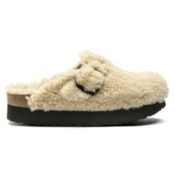Boston Big Buckle Flex Platform Shearling Teddy Eggshell -Birkenstock Sale Store 1017677 side