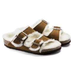Birkenstock Arizona Shearling Kids Suede Leather Mink -Birkenstock Sale Store 1017792 pair