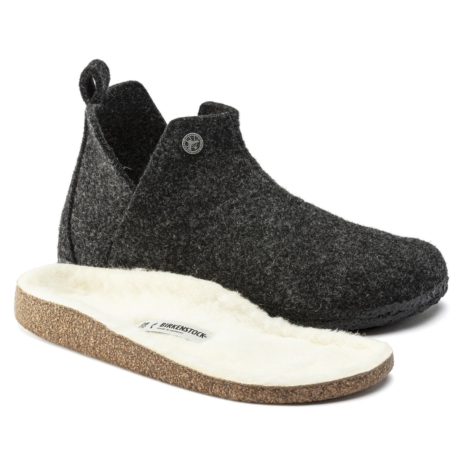 Birkenstock Andermatt Shearling Wool Felt Anthracite 13 Birkenstock Andermatt Shearling Wool Felt Anthracite - Image 13
