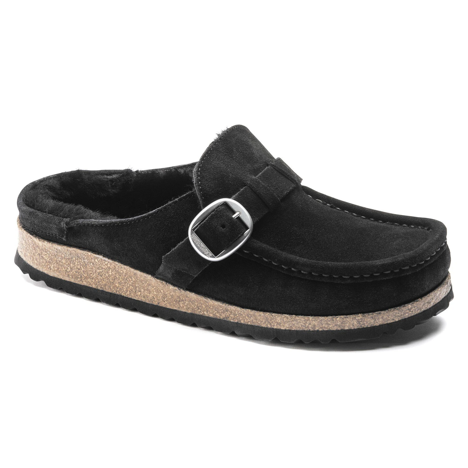 Birkenstock Buckley Shearling Suede Leather Black 1 Birkenstock Buckley Shearling Suede Leather Black