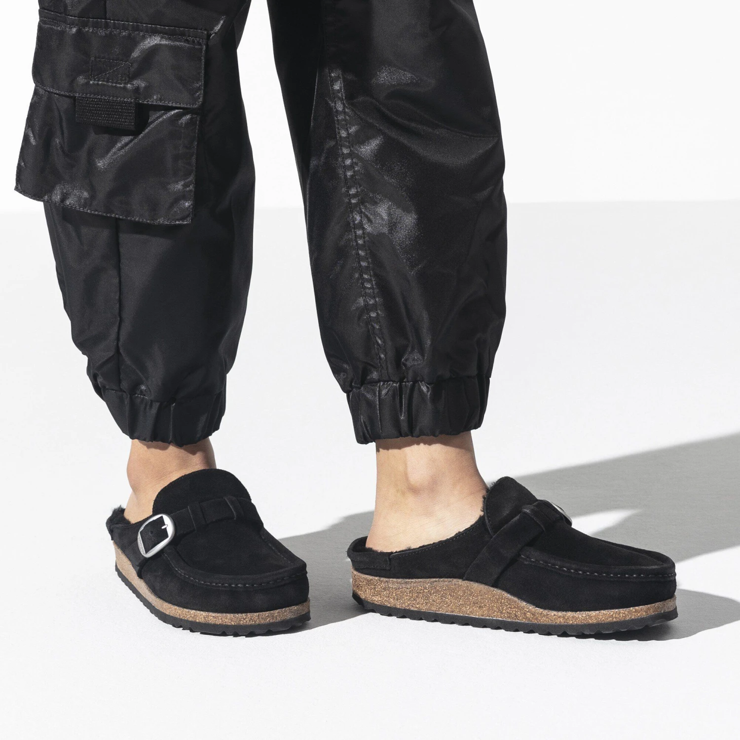 Birkenstock Buckley Shearling Suede Leather Black 11 Birkenstock Buckley Shearling Suede Leather Black - Image 11