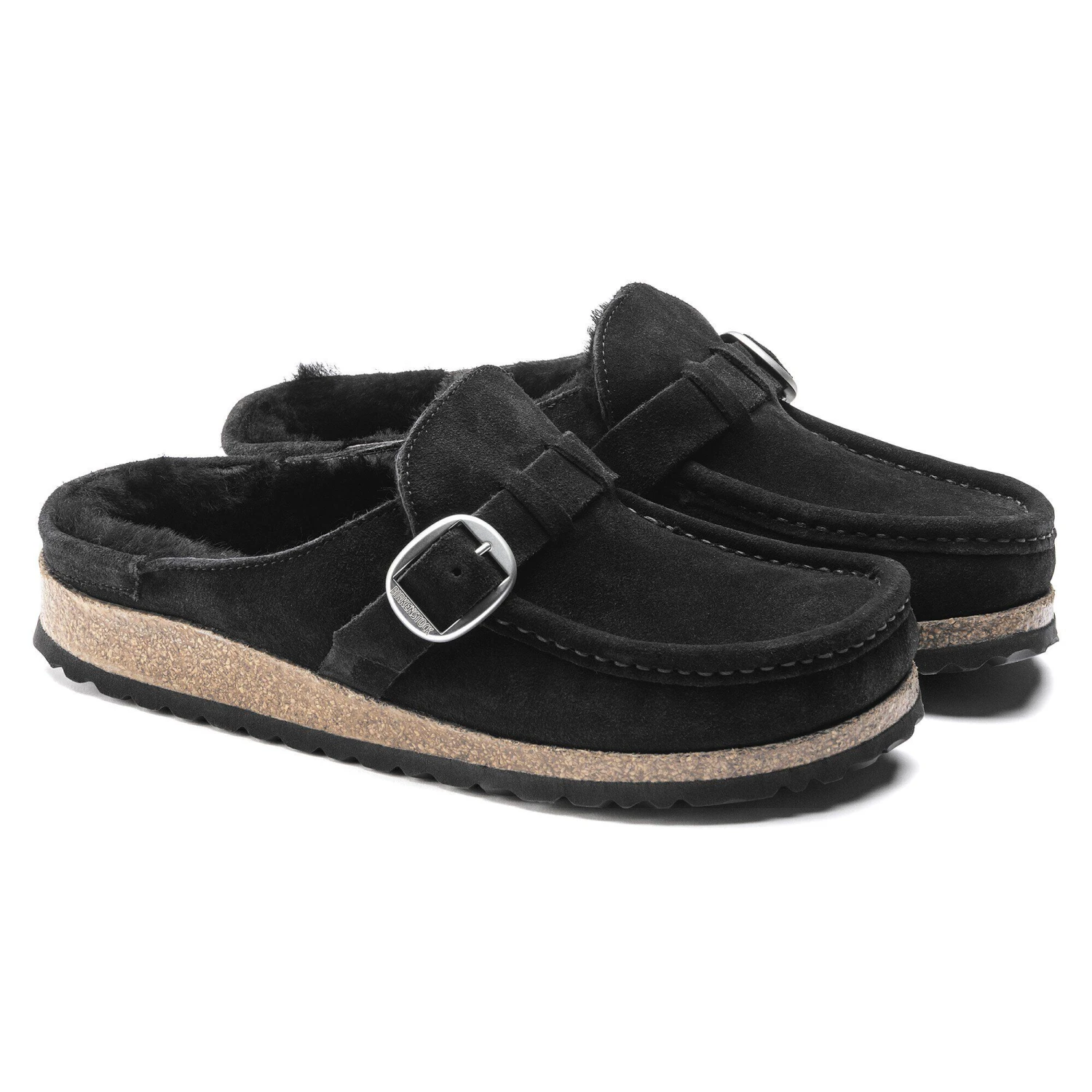 Birkenstock Buckley Shearling Suede Leather Black 8 Birkenstock Buckley Shearling Suede Leather Black - Image 8