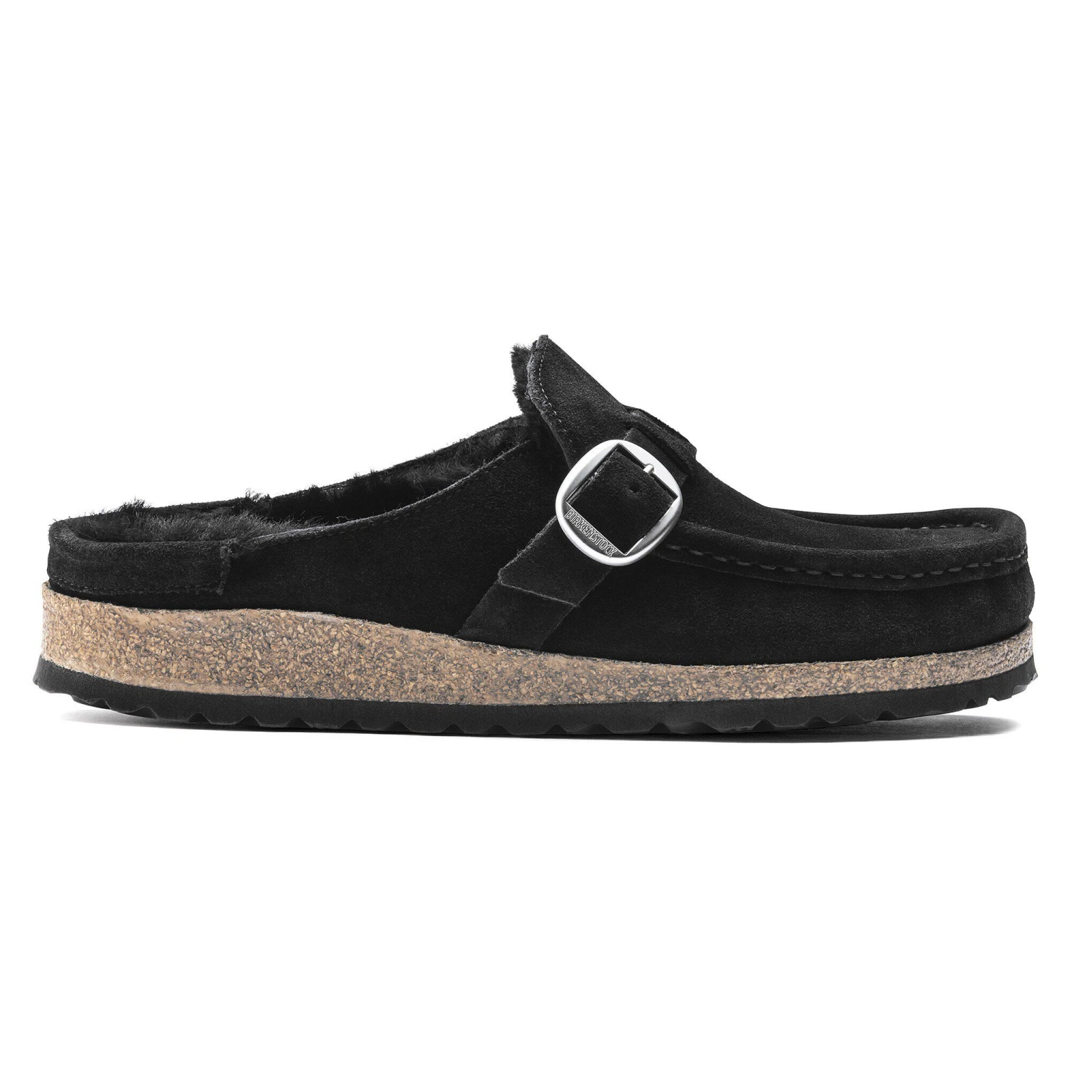 Birkenstock Buckley Shearling Suede Leather Black 5 Birkenstock Buckley Shearling Suede Leather Black - Image 5