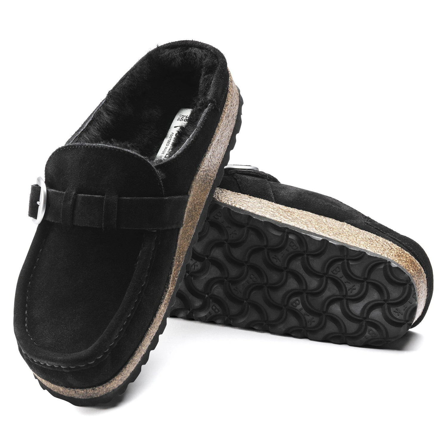 Birkenstock Buckley Shearling Suede Leather Black 7 Birkenstock Buckley Shearling Suede Leather Black - Image 7