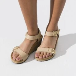 Soley Nubuck Leather Sandcastle -Birkenstock Sale Store 1018421 f closeup f