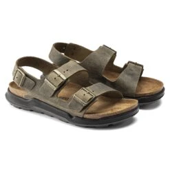 Birkenstock Milano Crosstown Men Oiled Leather Faded Khaki -Birkenstock Sale Store 1018427 pair