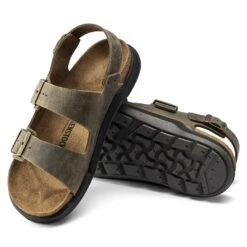 Birkenstock Milano Crosstown Men Oiled Leather Faded Khaki -Birkenstock Sale Store 1018427 sole