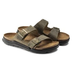 Birkenstock Arizona Crosstown Men Oiled Leather Faded Khaki -Birkenstock Sale Store 1018463 pair