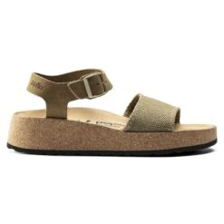 Glenda Suede Leather-Textile Faded Khaki -Birkenstock Sale Store 1018534 side
