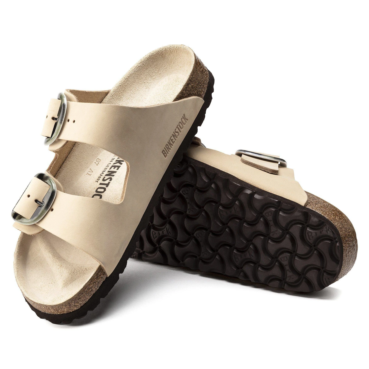 Birkenstock Arizona Big Buckle Nubuck Leather Almond 4 Birkenstock Arizona Big Buckle Nubuck Leather Almond - Image 4