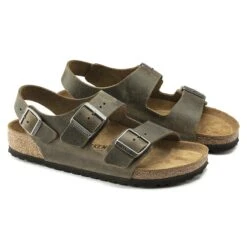 Birkenstock Milano Oiled Leather Faded Khaki -Birkenstock Sale Store 1019336 pair