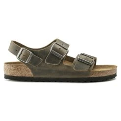 Birkenstock Milano Oiled Leather Faded Khaki -Birkenstock Sale Store 1019336 side