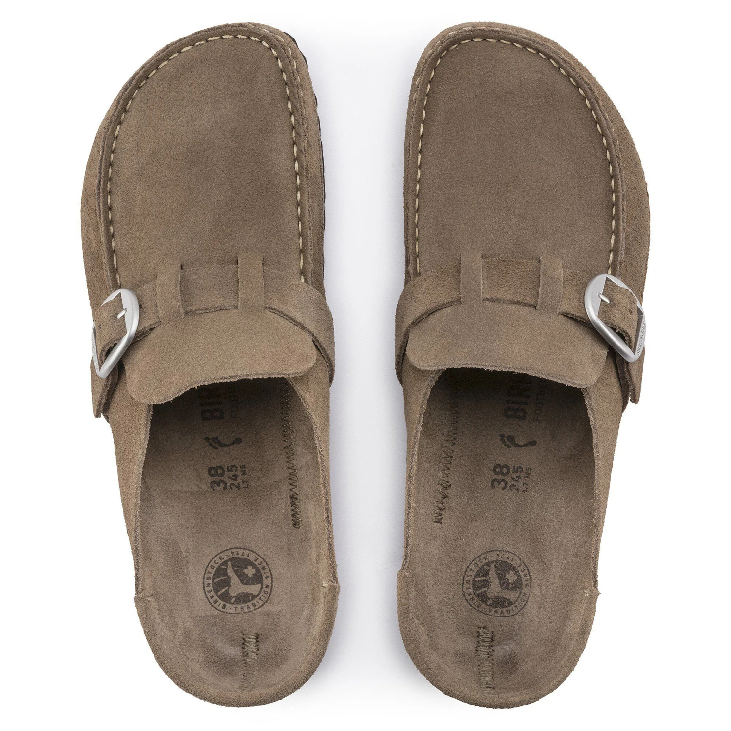 Birkenstock Buckley Suede Leather Gray Taupe 2 Birkenstock Buckley Suede Leather Gray Taupe - Image 2
