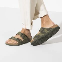 Birkenstock Arizona Soft Footbed Birko-Flor Desert Soil Camo Green -Birkenstock Sale Store 1019597 f closeup m