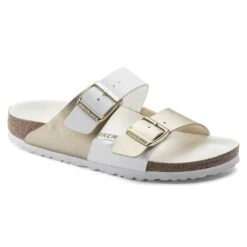 Birkenstock Arizona Split Birko-Flor White/Gold