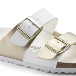 Birkenstock Arizona Split Birko-Flor White/Gold -Birkenstock Sale Store 1019996 detail 1