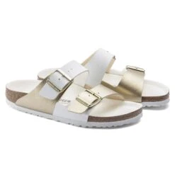 Birkenstock Arizona Split Birko-Flor White/Gold -Birkenstock Sale Store 1019996 pair