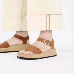 Glenda Nubuck Leather Pecan 13 Glenda Nubuck Leather Pecan -Birkenstock Sale Store 1020042 f closeup f