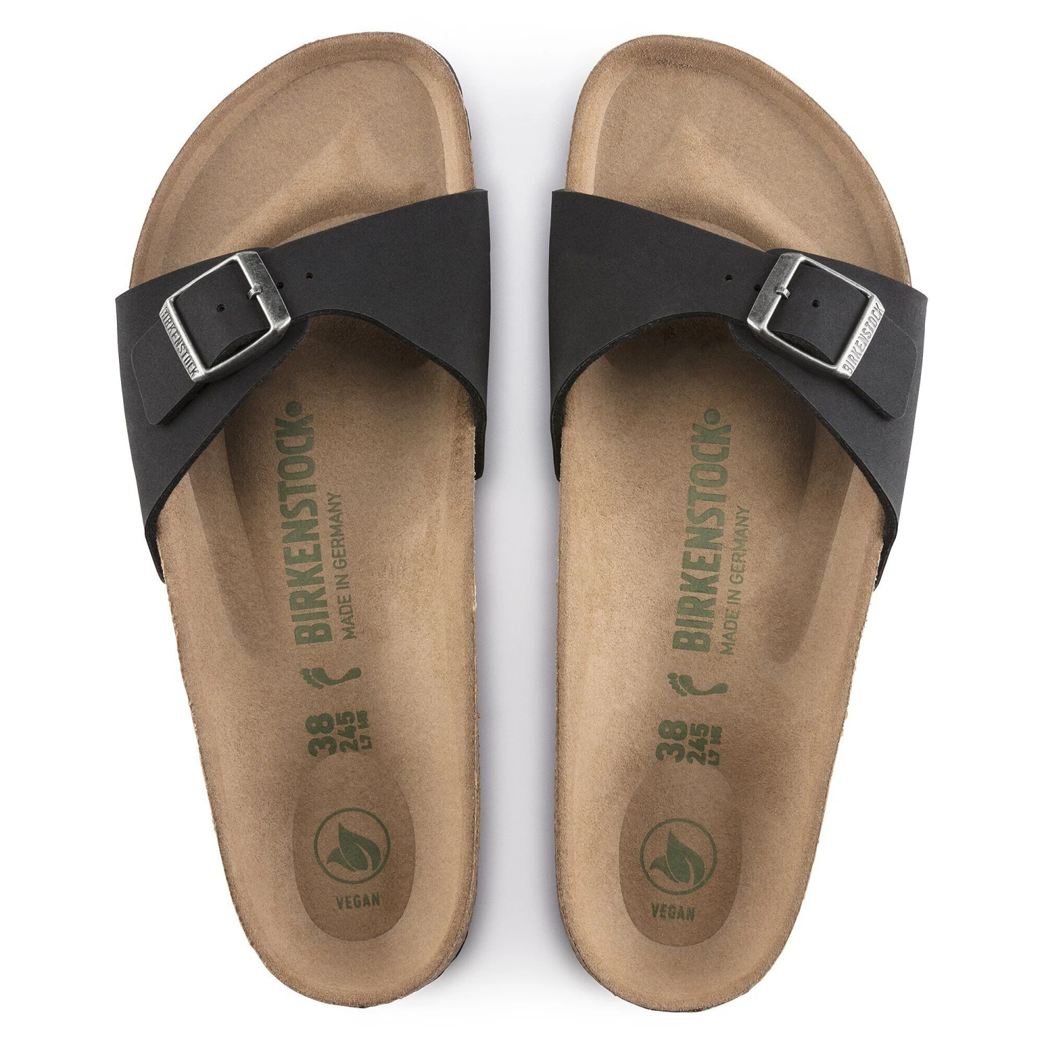 Birkenstock Madrid Vegan Birkibuc Black 2 Birkenstock Madrid Vegan Birkibuc Black - Image 2