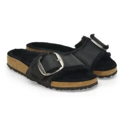 Birkenstock Madrid Big Buckle Shearling Oiled Leather Black 25 Birkenstock Madrid Big Buckle Shearling Oiled Leather Black -Birkenstock Sale Store 1020088 pair