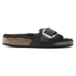 Birkenstock Madrid Big Buckle Shearling Oiled Leather Black 18 Birkenstock Madrid Big Buckle Shearling Oiled Leather Black -Birkenstock Sale Store 1020136 side