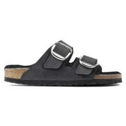 Birkenstock Arizona Big Buckle Shearling Oiled Leather Black -Birkenstock Sale Store 1020138 side