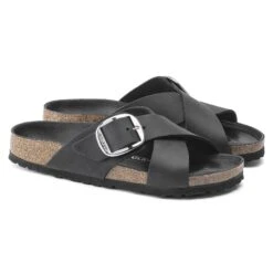 Birkenstock Siena Big Buckle Oiled Leather Black -Birkenstock Sale Store 1020156 pair