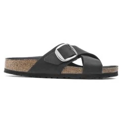 Birkenstock Siena Big Buckle Oiled Leather Black -Birkenstock Sale Store 1020156 side