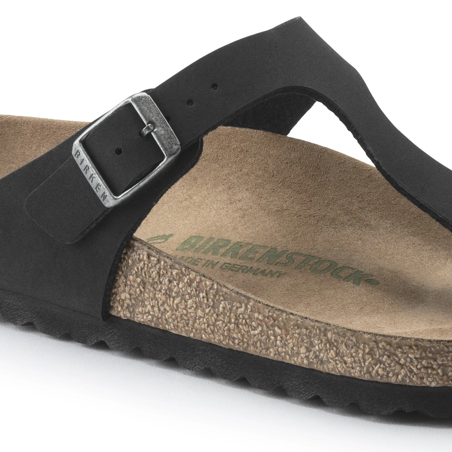 Birkenstock Gizeh Vegan Birkibuc Black 6 Birkenstock Gizeh Vegan Birkibuc Black - Image 6