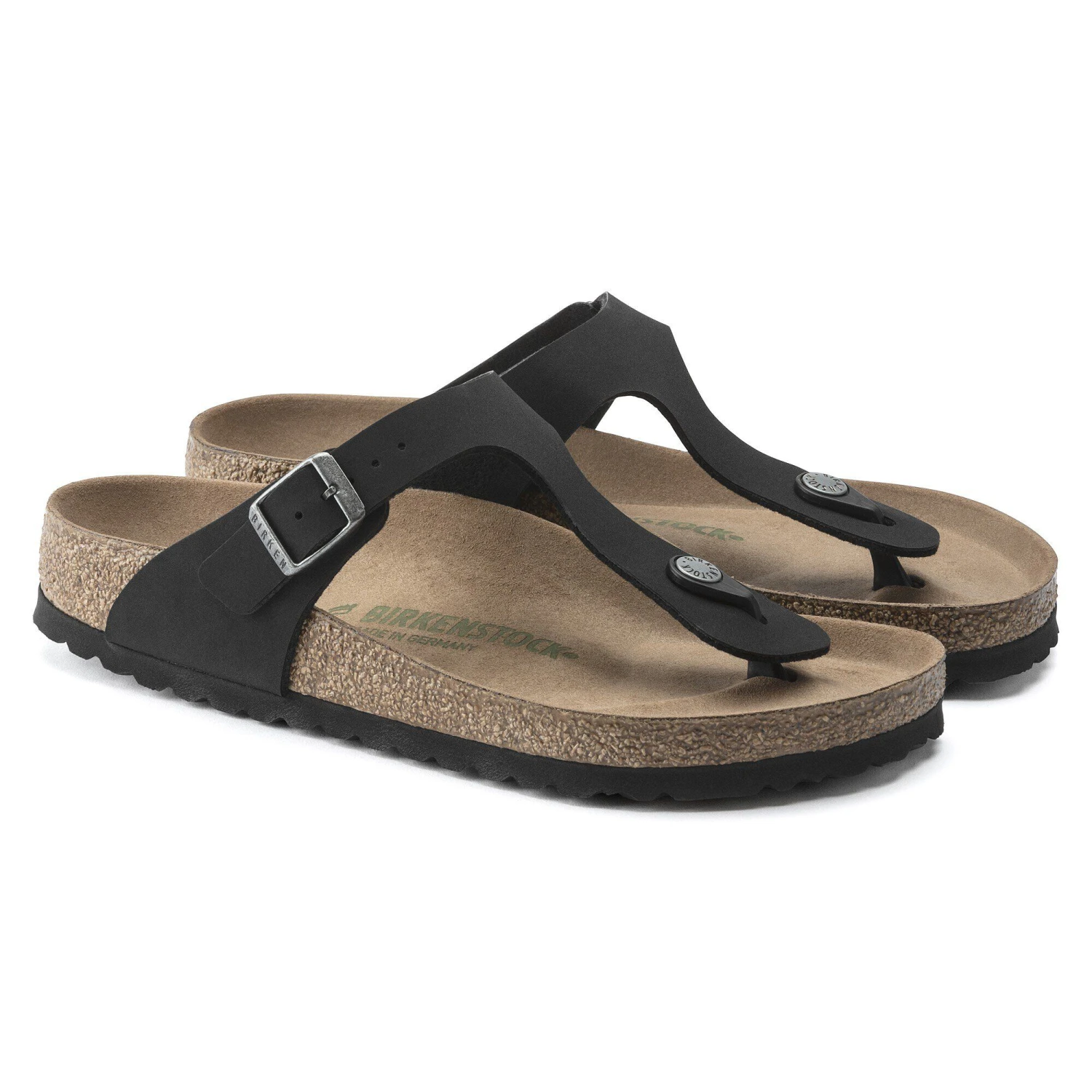 Birkenstock Gizeh Vegan Birkibuc Black 4 Birkenstock Gizeh Vegan Birkibuc Black - Image 4