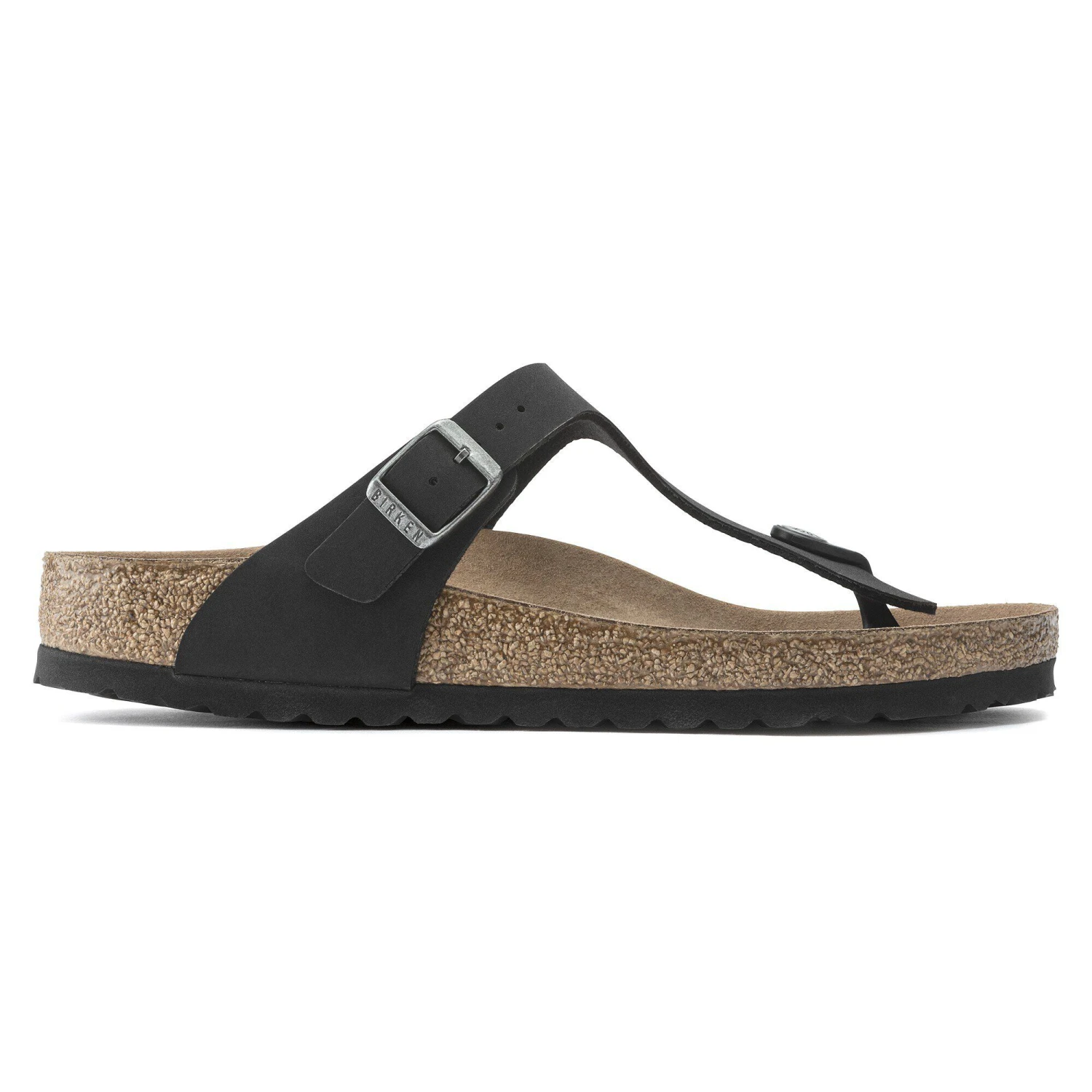 Birkenstock Gizeh Vegan Birkibuc Black 3 Birkenstock Gizeh Vegan Birkibuc Black - Image 3