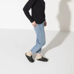 Birkenstock Boston Vegan Birkibuc Black -Birkenstock Sale Store 1020497 f look f