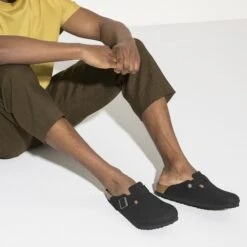 Birkenstock Boston Vegan Birkibuc Black -Birkenstock Sale Store 1020497 f look m