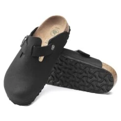Birkenstock Boston Vegan Birkibuc Black -Birkenstock Sale Store 1020497 sole